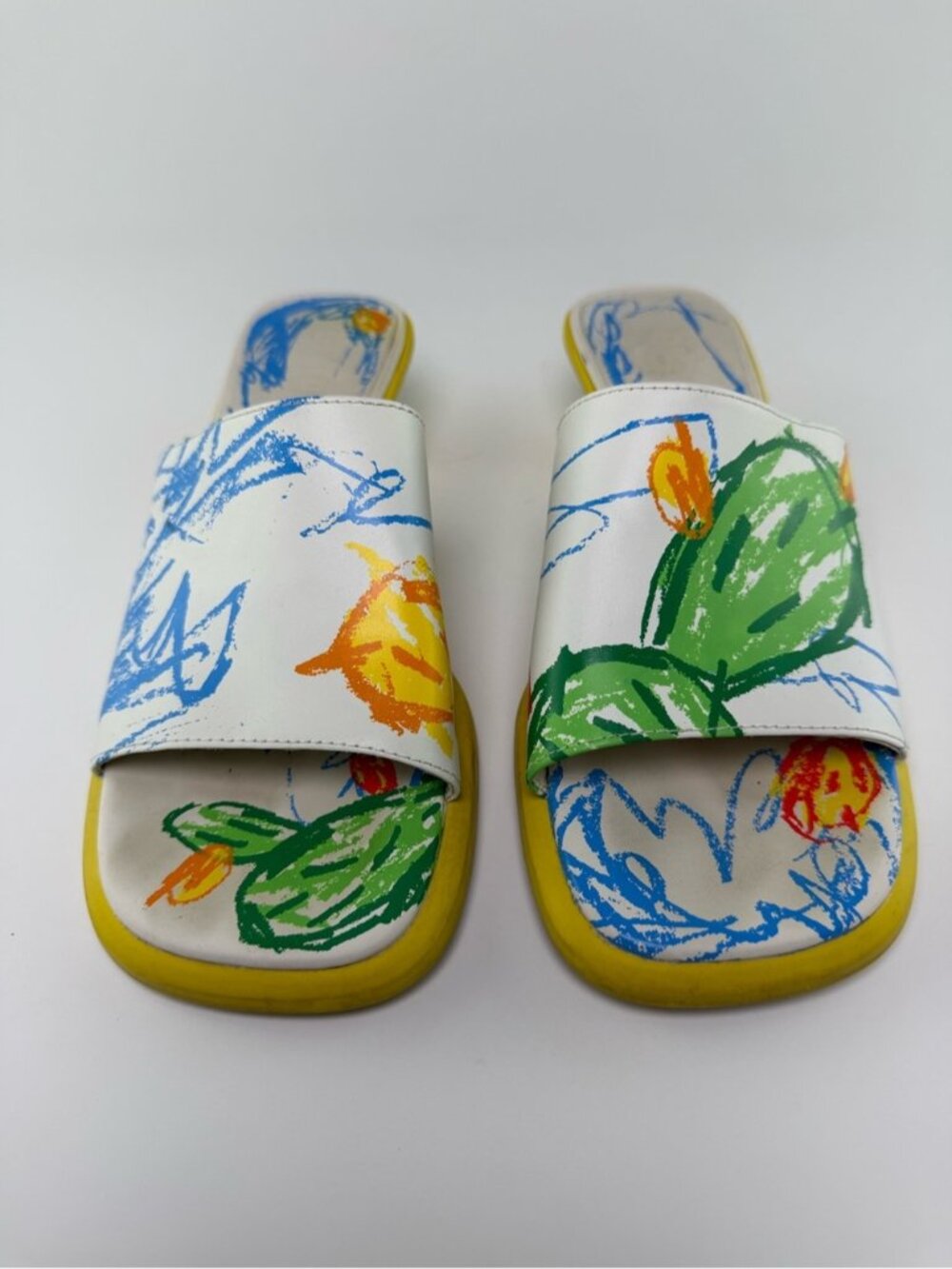 Camper Twins Printed Leather Slide Mule Sandals Size EU 38 = Women’s US 7.5 - Picture 7 of 16